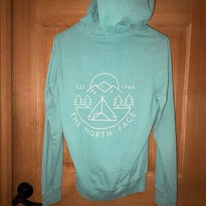 The North Face Women’s Full Zip Hoodie – Teal with Graphic Back